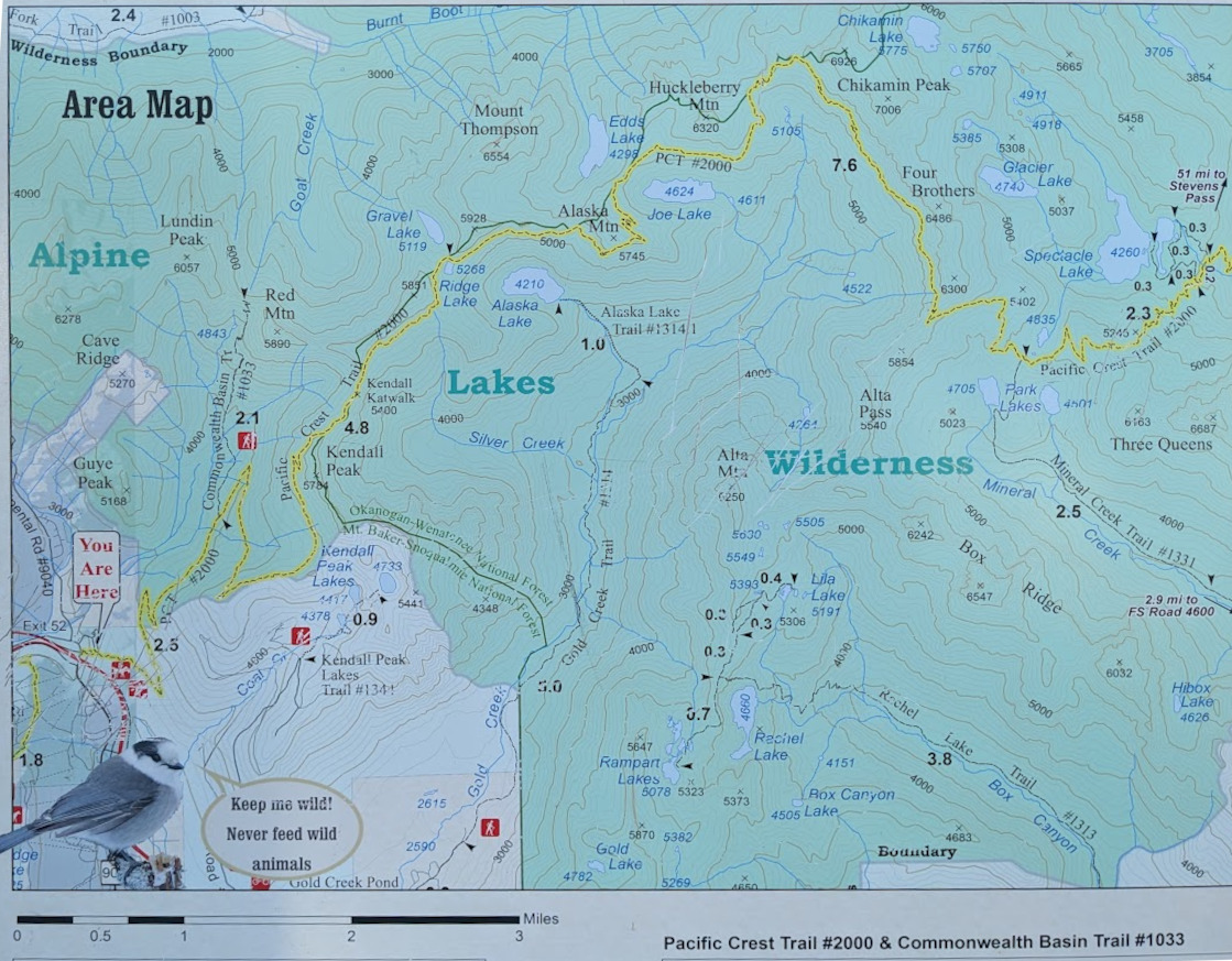alpine lakes hike map