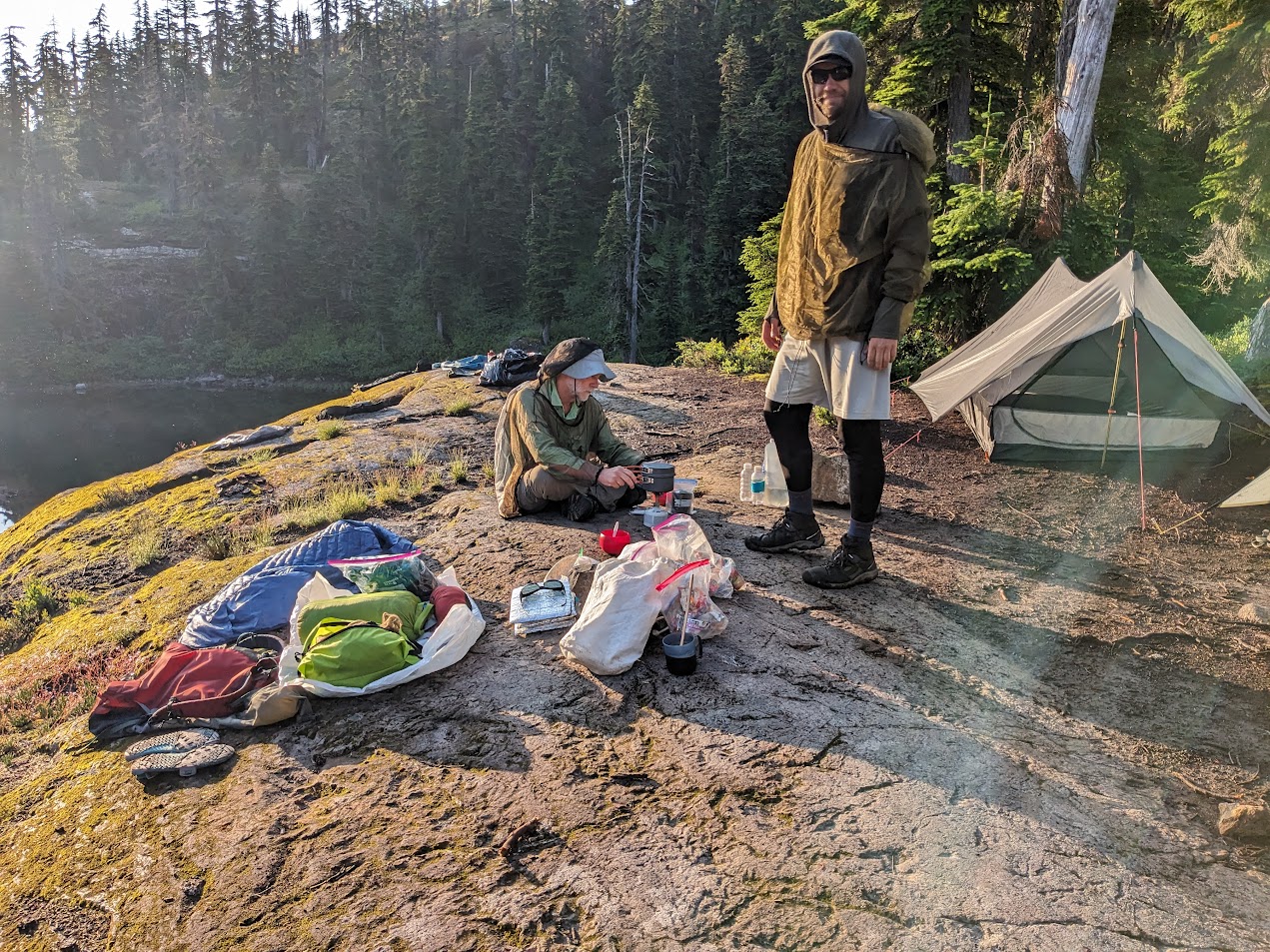 drying gear at spectacle lake