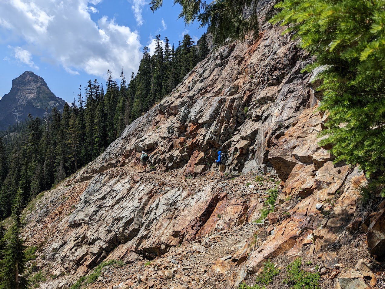 pct trail cut into rock face