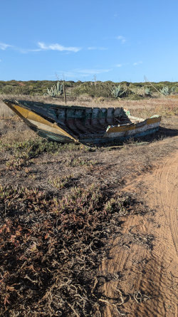 boat in the desert