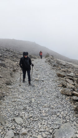 In the clouds on Ben Nevis hike